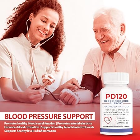 Blood Pressure Support Supplements, Black Garlic Extract with COQ10 - Blood Pressure Supplements, - 180 Capsules, 300cc