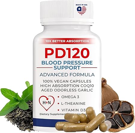 Blood Pressure Support Supplements, Black Garlic Extract with COQ10 - Blood Pressure Supplements, - 180 Capsules, 300cc